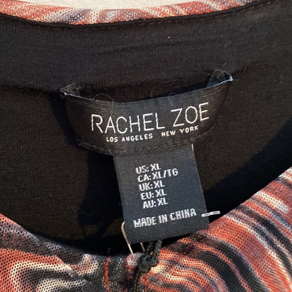 RACHEL ZOE Women’s Sheer Long Sleeve Ruched Top Size XL - Picture 2 of 7